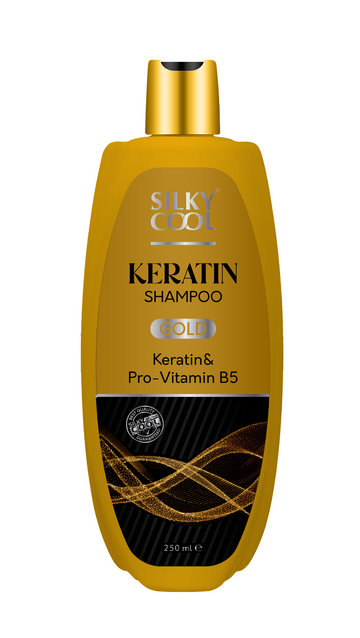 Silky Cool Keratin & Pro-Vitamin B5 Shampoo – Strengthens, Softens & Restores Shine for Damaged, Dry & Color-Treated Hair – Deep Nourishing Cleanser – 500ml